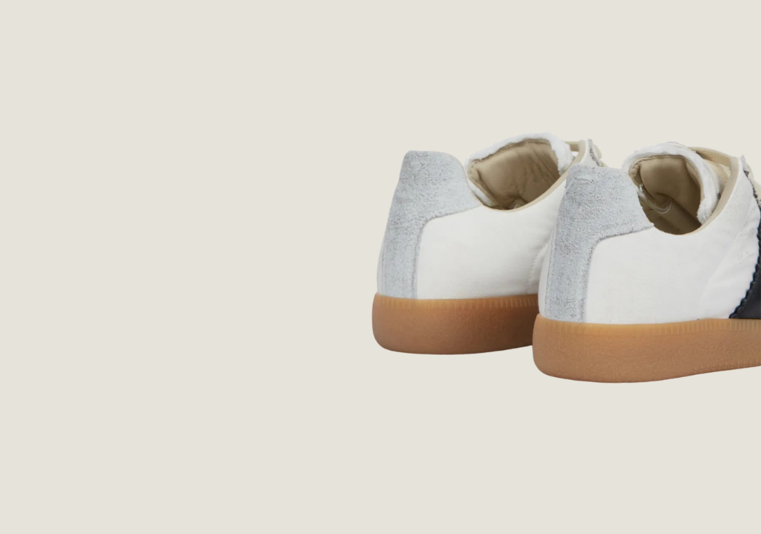MM Cotton Drill & Suede White / Black