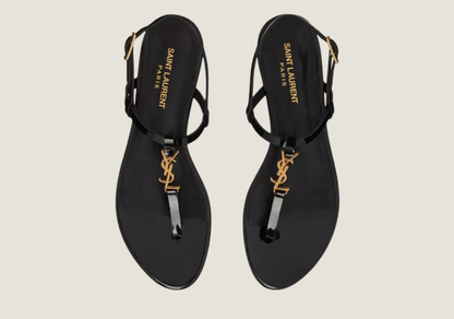 Cassandra Patent Leather Flat Sandals
