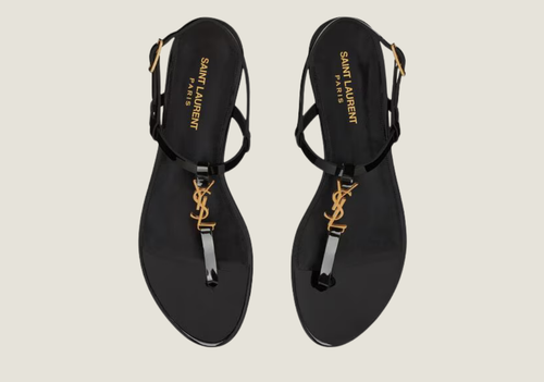 Cassandra Patent Leather Flat Sandals