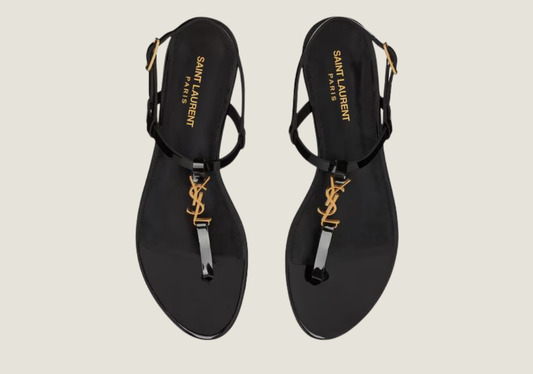 Cassandra Patent Leather Flat Sandals