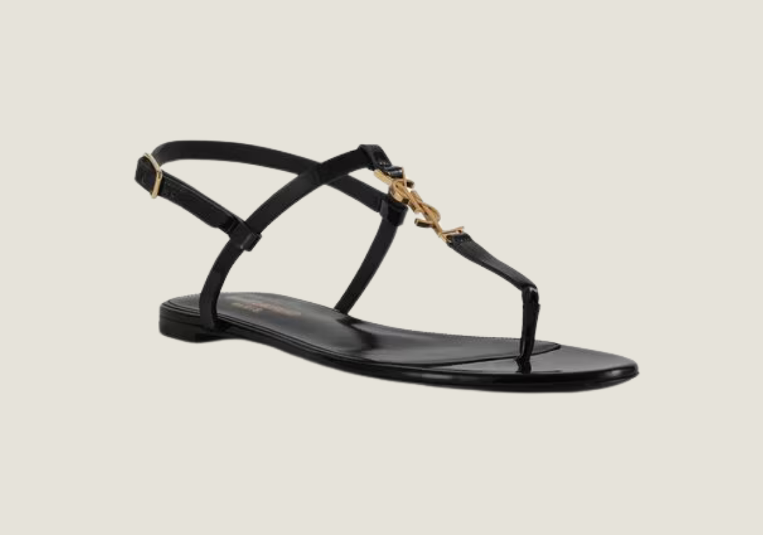 Cassandra Patent Leather Flat Sandals