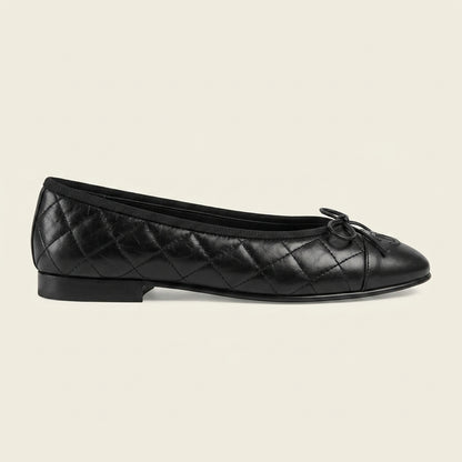 CN Quilted Ballet Flats Black