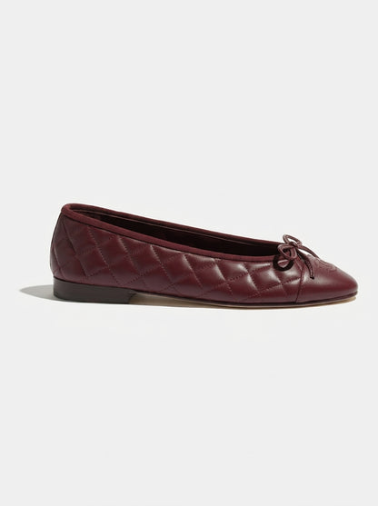 CN Quilted Ballet Flats Dark Red