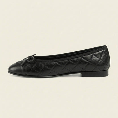 CN Quilted Ballet Flats Black
