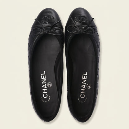 CN Quilted Ballet Flats Black