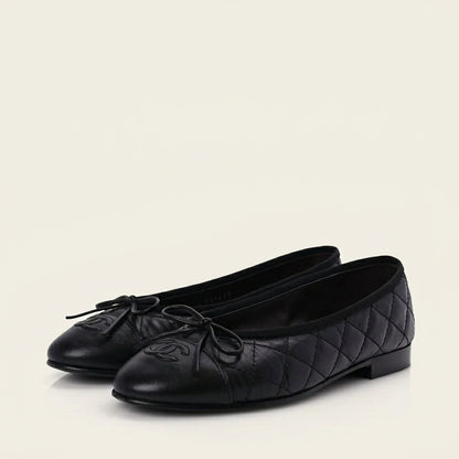 CN Quilted Ballet Flats Black