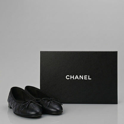 CN Quilted Ballet Flats Black