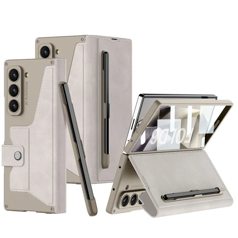 Shockproof Leather Case with Screen Protection For Samsung Galaxy Z Fold 6