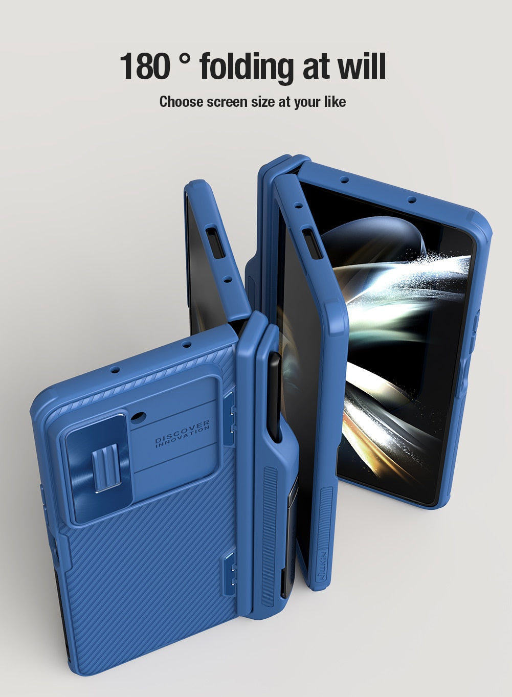 Case with Slide Camera Protector, Kickstand & S-Pen Pocket For Galaxy Z Fold 5