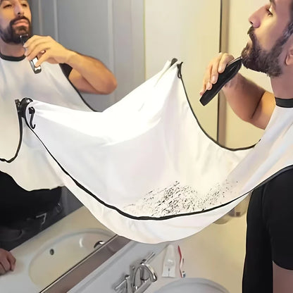 Men's shaving cape, beard bib, adult beard apron with cloth bag design, barber's cape set (including 2 hooks), Father's Day gift