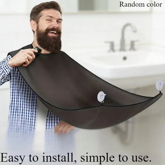 Men's shaving cape, beard bib, adult beard apron with cloth bag design, barber's cape set (including 2 hooks), Father's Day gift